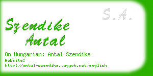 szendike antal business card